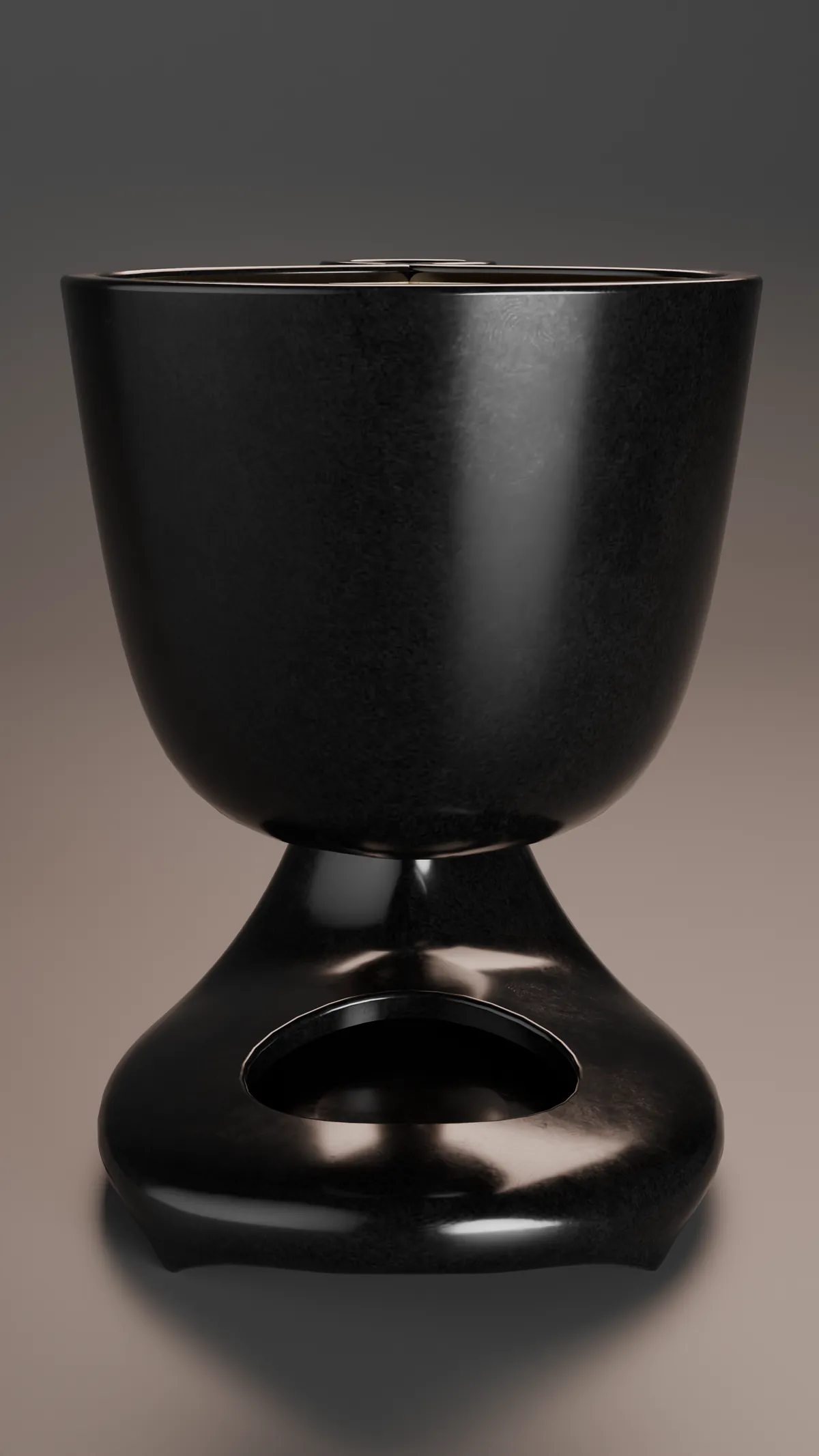 Vista frontal de la taza